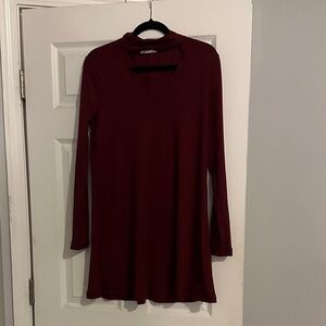 Love Riche Deep Red Long Sleeve Dress